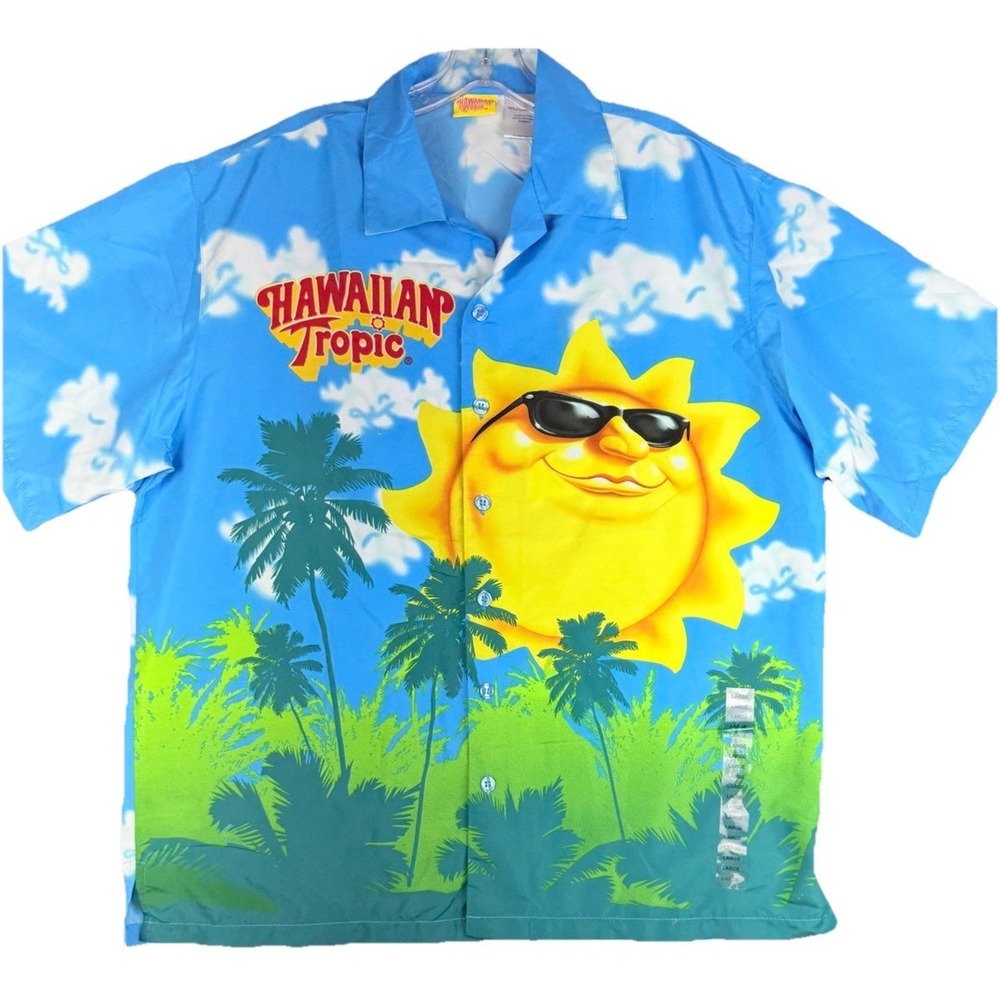 HAWAIIAN‎ TROPIC Sunscreen Tan Lotion Shirt Promo All Over Print Large